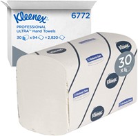 Handdoek Kleenex Ultra i-vouw 2-laags 215x415mm 30x94 vel wit 6772