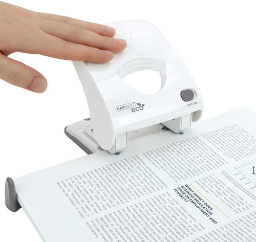 Perforator Rapesco Germ-Savvy antibacterieel 2-gaats wit-2