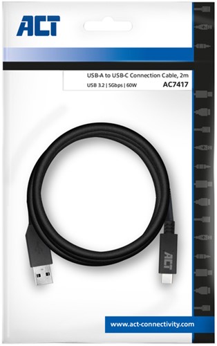 Kabel ACT USB A 3.2 naar USB-C 2 meter-2