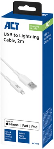 Kabel ACT USB 2.0 naar Lightning laad -en data 2 meter-2