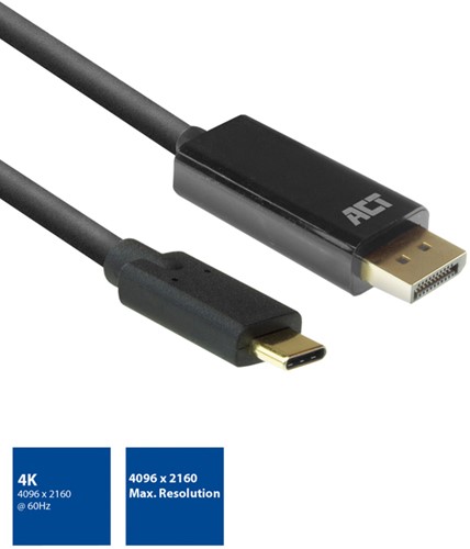 Kabel ACT USB-C naar Displayport 60Hz 2 meter-3