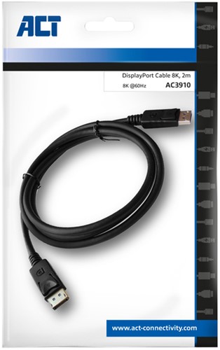 Kabel ACT DisplayPort 1.4 8K M-M 2 meter zwart-2