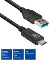 Kabel ACT USB A 3.2 naar USB-C 1 meter-3