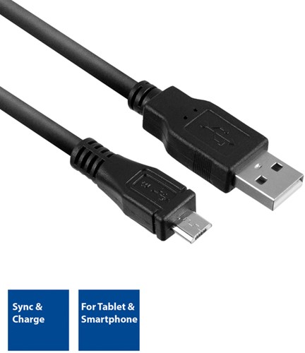 Kabel ACT USB 2.0 naar MicroB laad -en data 1 meter-3