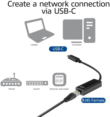 Adapter ACT USB-C naar Gigabit Ethernet 0.15 meter-2