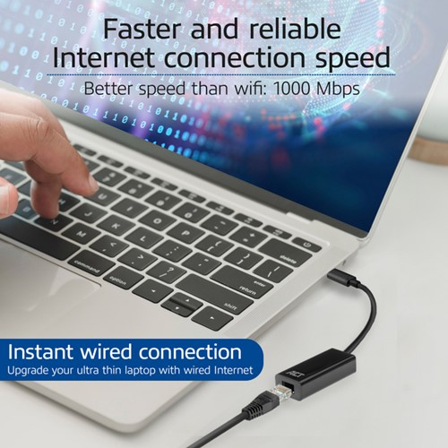 Adapter ACT USB-C naar Gigabit Ethernet 0.15 meter-1