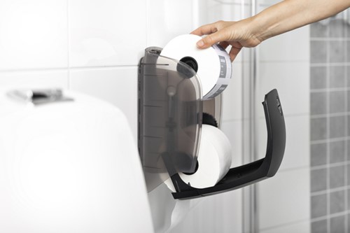 Toiletpapierdispenser Katrin systeemrol duo zwart 77519-2