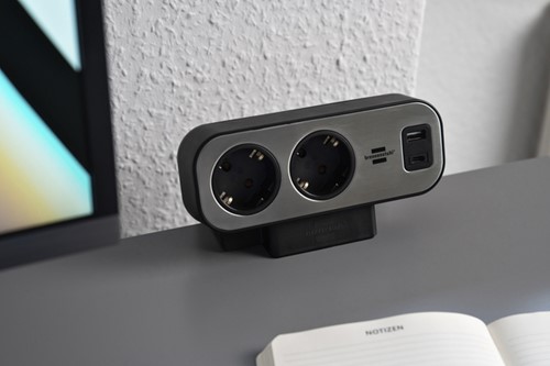 Stekkerdoos Brennenstuhl bureau Estilo 10 voudig inclusief 1 USB C, 1 USB A, 2 meter zilver/zwart-4