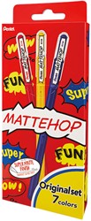 Gelschrijver Pentel K110 Mattehop  Fun Original medium assorti blister à 7 stuks