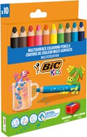 Kleurpotloden BicKids Multi Surface inclusief puntenslijper assorti pak à 10 stuks-2