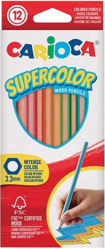 Kleurpotlood Carioca Supercolor set à 12 kleuren