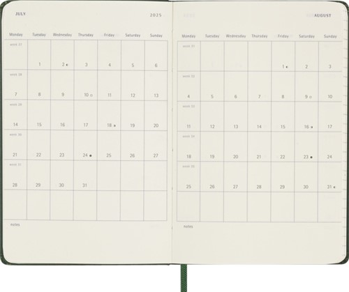 Agenda 2025 Moleskine 12M Planner Weekly 7dagen/1pagina pocket hc myrtle green-1