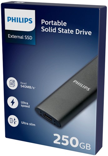 SSD Philips externe 250GB USB-C Grijs-3