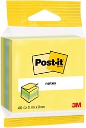 Memoblok 3M Post-it 2012L 51x51mm kubus ass kleur 400 vel