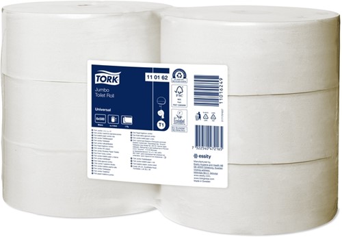 Toiletpapier Tork T1 Universal jumbo 1-laags 500m wit 110162