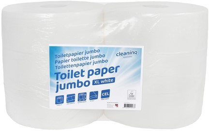 Toiletpapier Cleaninq maxi jumbo 2 laags 350m wit