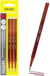 Gelschrijvervulling Online Magixx 0.7mm rood blister à 3 stuks