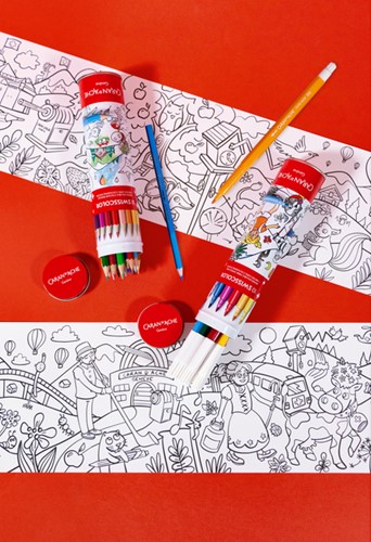 Kleurpotlood Caran d'ache Swisscolor met poster koker à 18 kleuren-1