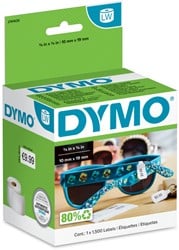 Etiket Dymo LabelWriter prijslabel 10x19mm 1 rol á 1500 etiketten wit