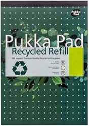 Schrijfblok Pukka Pad Recycled A4 lijn 4-gaats 100 vel 80gr