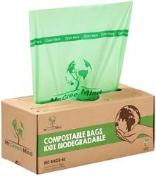 Afvalzak bio Mr.Green Mind 36x35cm 6 liter dispenser 150 stuks