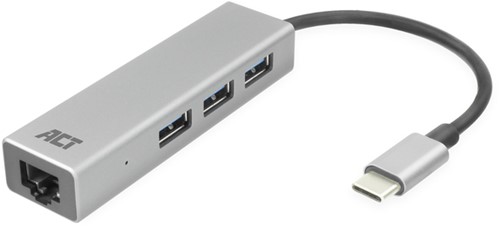 Hub ACT USB-C 3.0 3x USB-A Gigabit ethernet