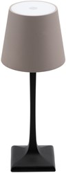 Tafellamp Securit Milano LED oplaadbaar dimbaar taupe-zwart