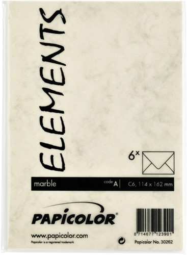 Envelop Papicolor C6 114x162mm marble Ivoor-3