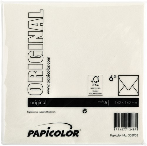 Envelop Papicolor 140x140mm anjerwit-3