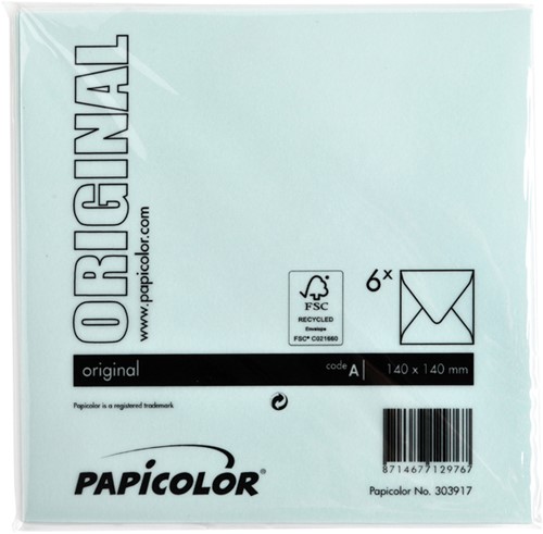 Envelop Papicolor 140x140mm zeegroen-3