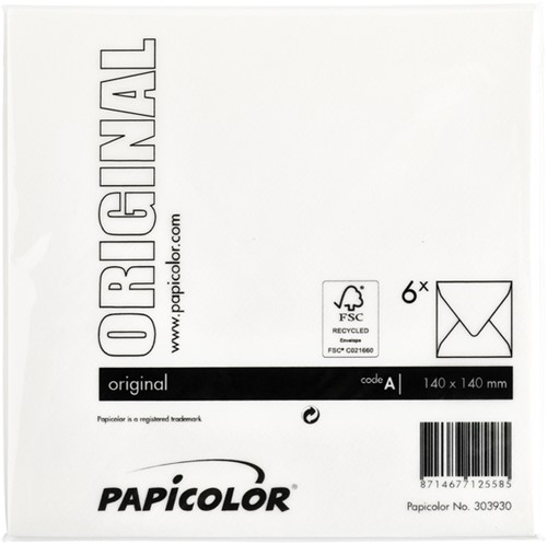 Envelop Papicolor 140x140mm hagelwit-3