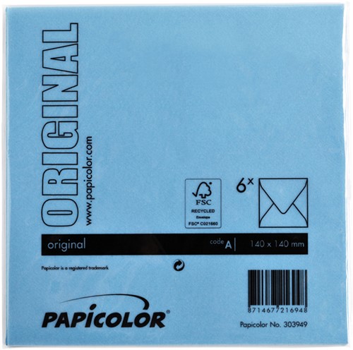 Envelop Papicolor 140x140mm hemelsblauw-3