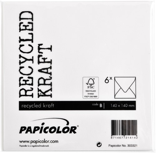 Envelop Papicolor 140x140mm kraft wit-3