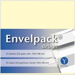 Enkele kaart Papyrus Envelpack Design A6 105x148mm ivoor 894420 set van 25