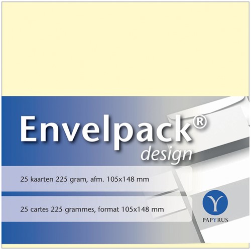 Enkele kaart Papyrus Envelpack Design A6 105x148mm ivoor 894420 set van 25