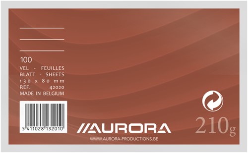 Systeemkaart Aurora 130x80mm lijn met rode koplijn 210gr wit