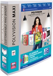 Presentatieringband Oxford Polyvision Maxi A4 XL 4-rings D-mech 40mm transparant