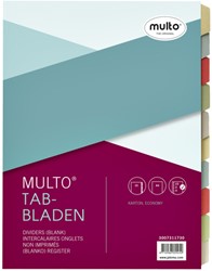 Tabbladen Multo A4 23R 10-delig karton assorti