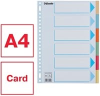 Tabbladen Esselte Premium A4 6-delig karton 23-rings assorti-3