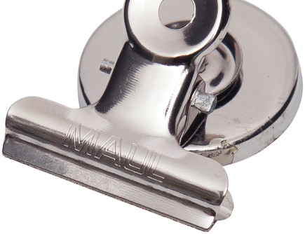 Papierklem MAUL Bulldog met magneet 30mm capaciteit 10mm zilver 2 stuks-2