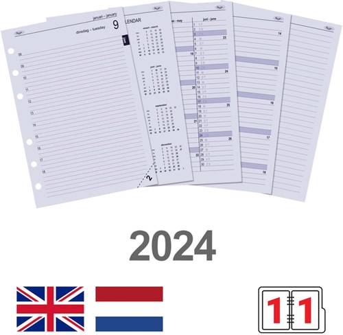Agendavulling 2024 Kalpa A5 1dag/1pagina