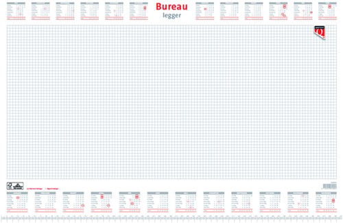 Bureau-onderlegblok 2024 Quantore ruit 56,5X36CM  wit