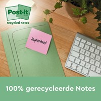 Memoblok Post-it 654-RTP 76x76mm recycled rainbow pastel 16 stuks-3