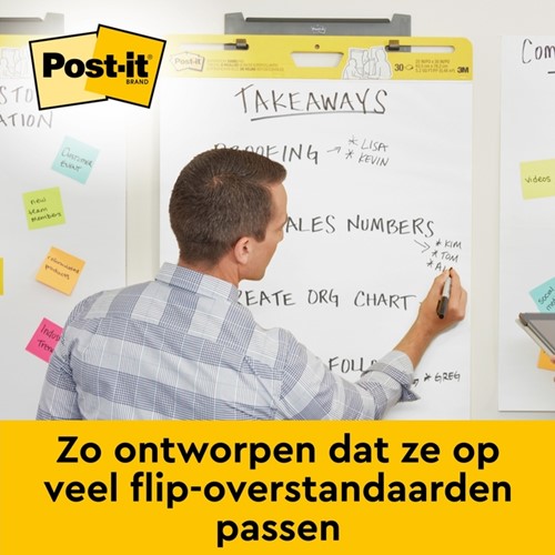 Meeting chart Post-it 563R Super Sticky 50,8x58,4cm met tafelstandaard wit 20 vel-2