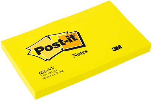 Memoblok Post-it 655 76x127mm neon geel-2