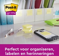 Memoblok Post-it 654 Super Sticky 76x76mm geel 14+2 gratis-2