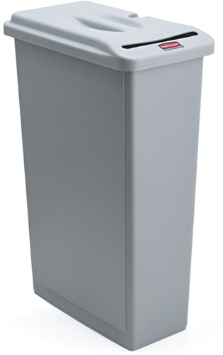 Afvalbak Rubbermaid Slim Jim vertrouwelijke documenten 87 liter grijs-3