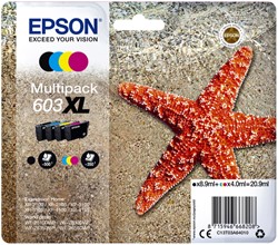 Inktcartridge Epson 603XL T03A6 zwart + 3 kleuren