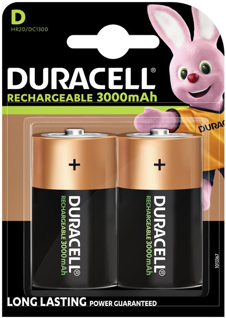 Batterij oplaadbaar Duracell 2xD bij Delo