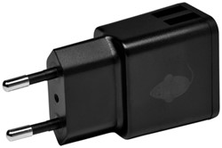 Oplader Green Mouse USB-A 2X 2.4A zwart